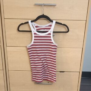 Aeropostale Red and White Striped Tank